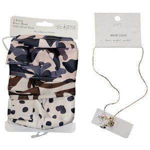 Loft Mask Chain And Set Of 3 Karma Straw Hole Masks